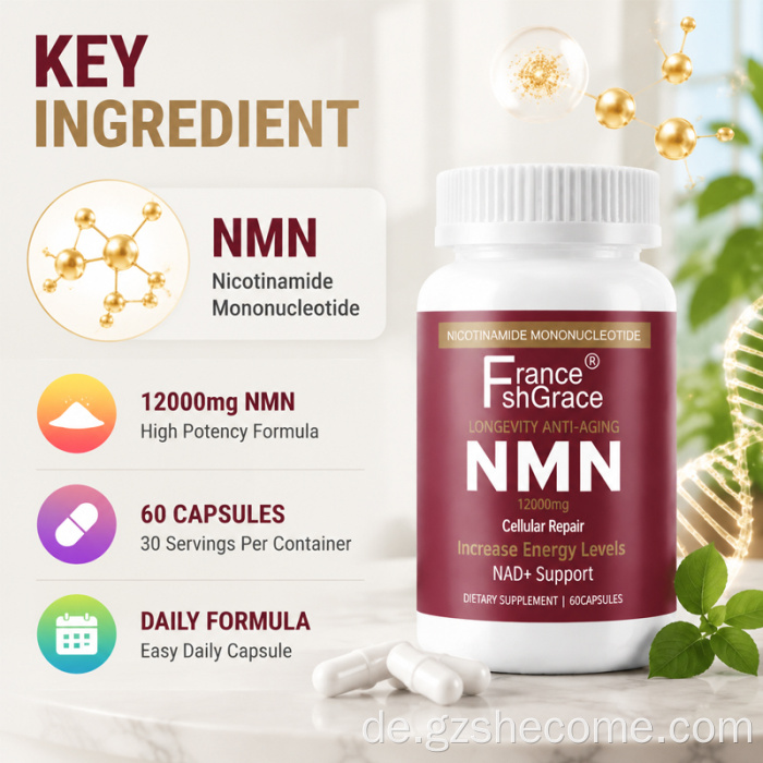 Shecome NMN-Kapseln Cellular Energy NAD+-Unterstützung